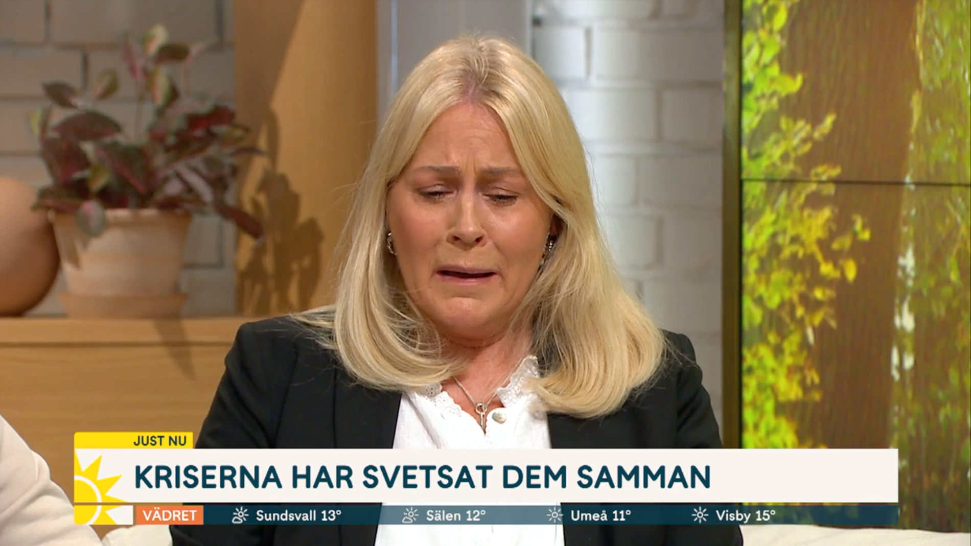 Skådespelerskan Nina Gunke, 66, berättar i Nyhetsmorgon i TV4 om sitt sjukdomsbesked. 