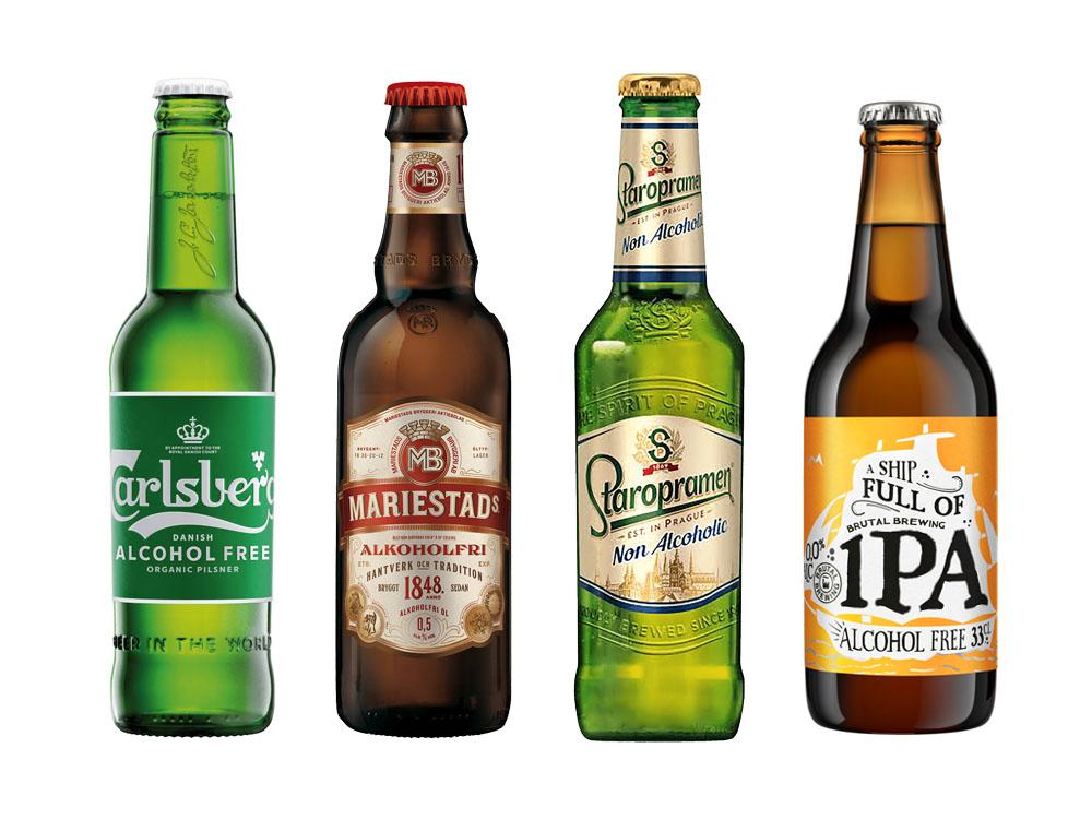 Mariestad alkoholfri, Carlsberg alkoholfri och Brutal Brewing alkoholfria är några av de mest sålda alkoholfria ölerna i matbutik.