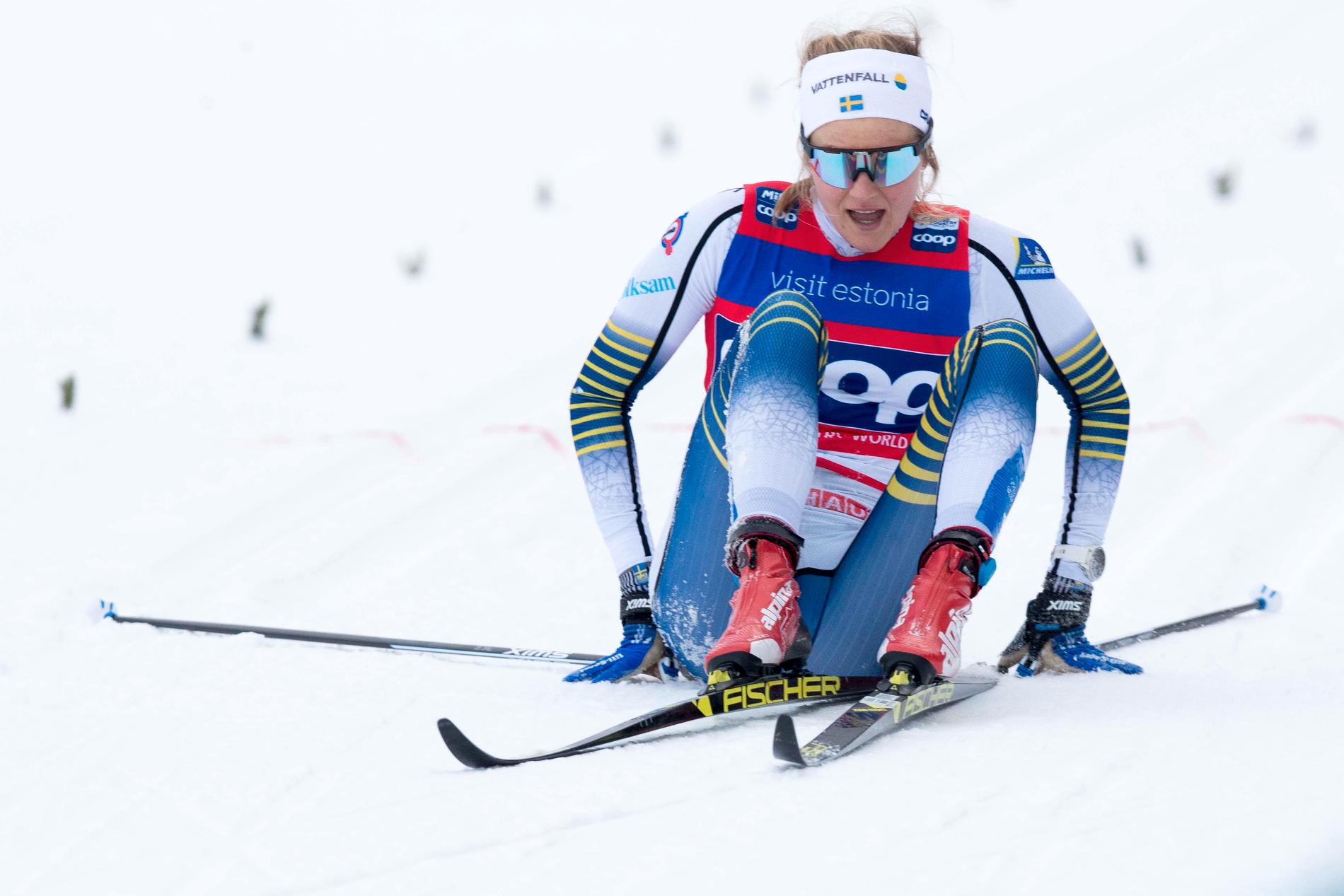 Stina Nilsson skadade sig i Otepää i mitten på januari.