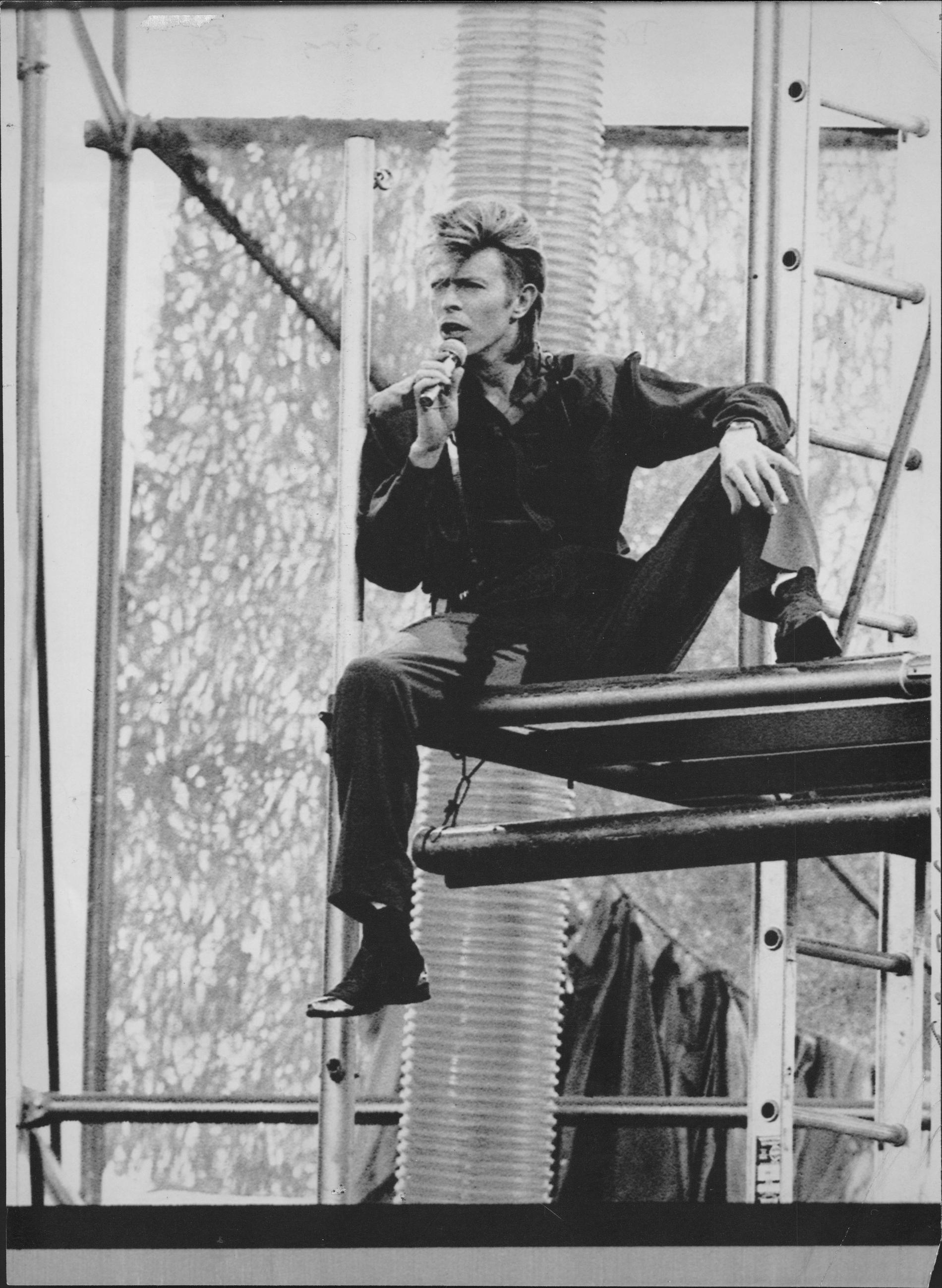 David Bowie tog sin ”Glass spider tour” till Eriksbergsvarvet i Göteborg den 27 juni 1987.