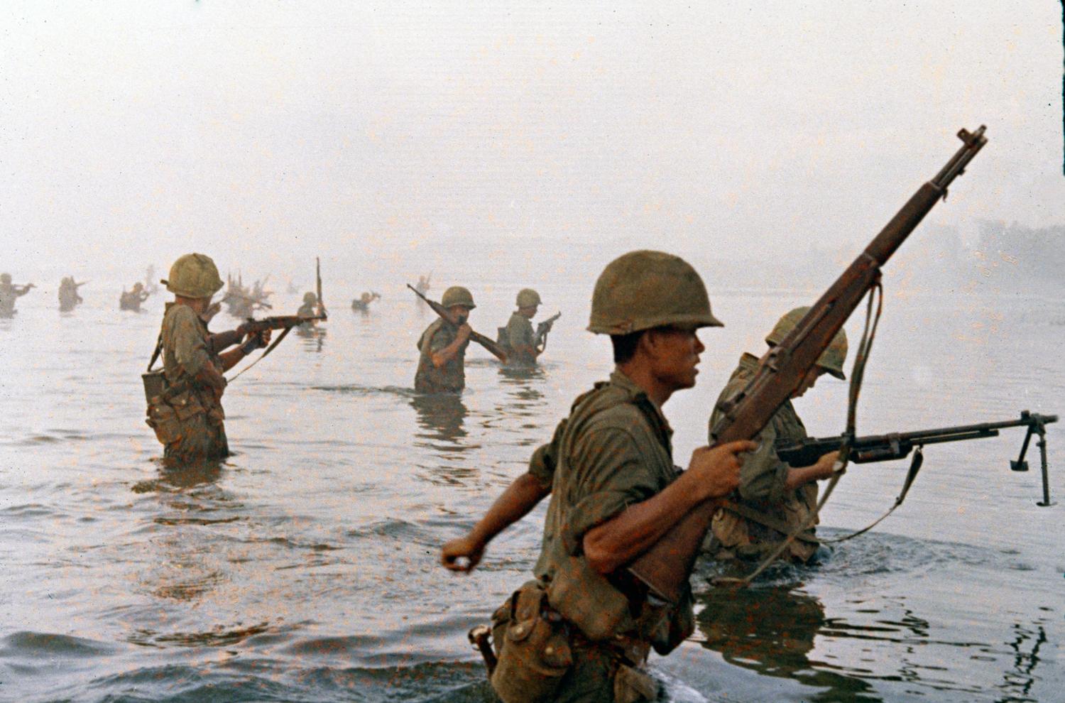 Soldater under Vietnamkriget. Okänt datum. Foto: AP