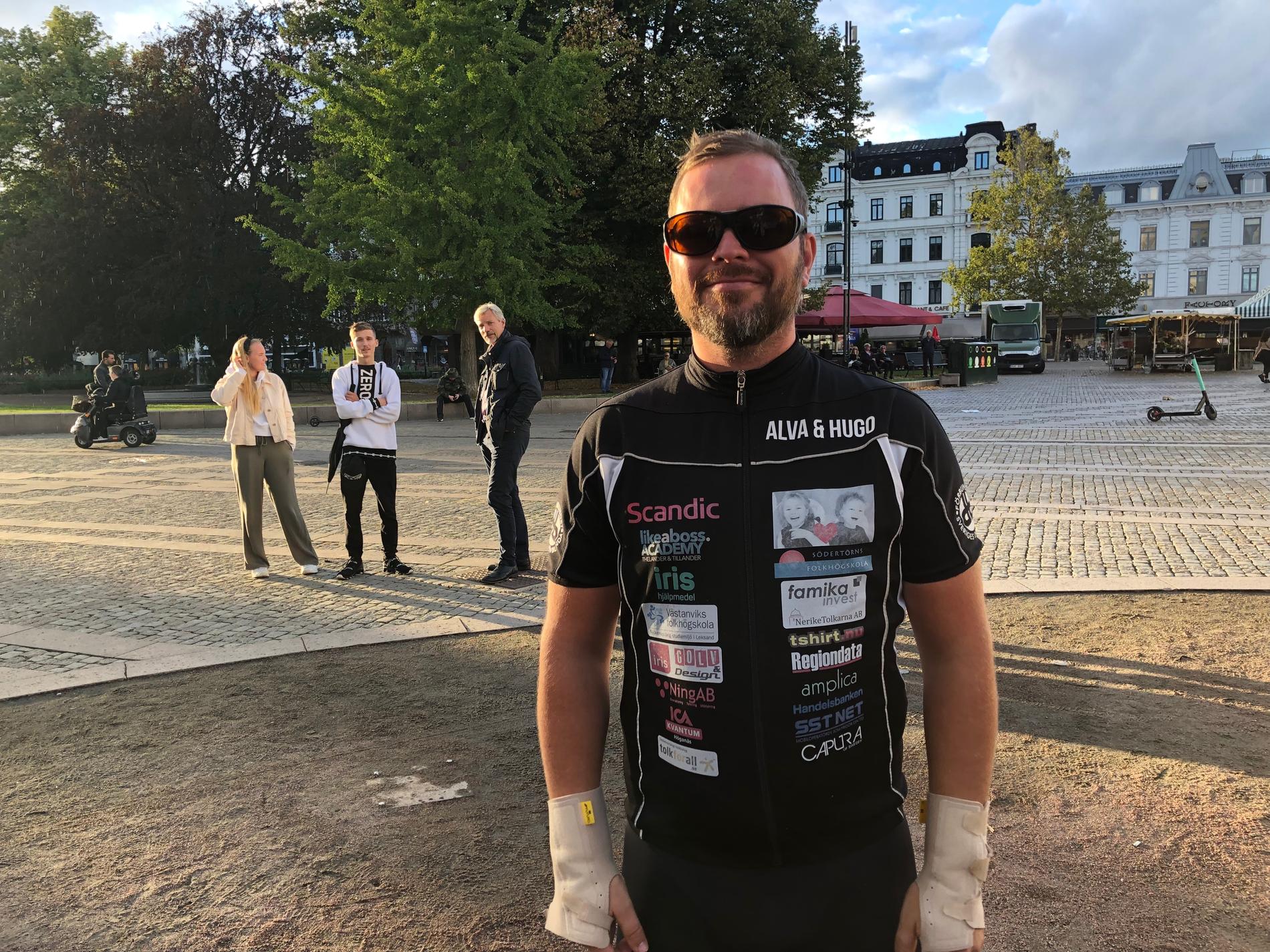 Torbjörn Svensson avslutar på onsdagen sin cykling genom landet.