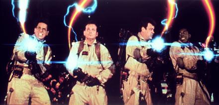 Spökjägarna Harold Ramis, Bill Murray, Dan Akroyd och Ernie Hudson i ”Ghostbusters 2” från 1989.