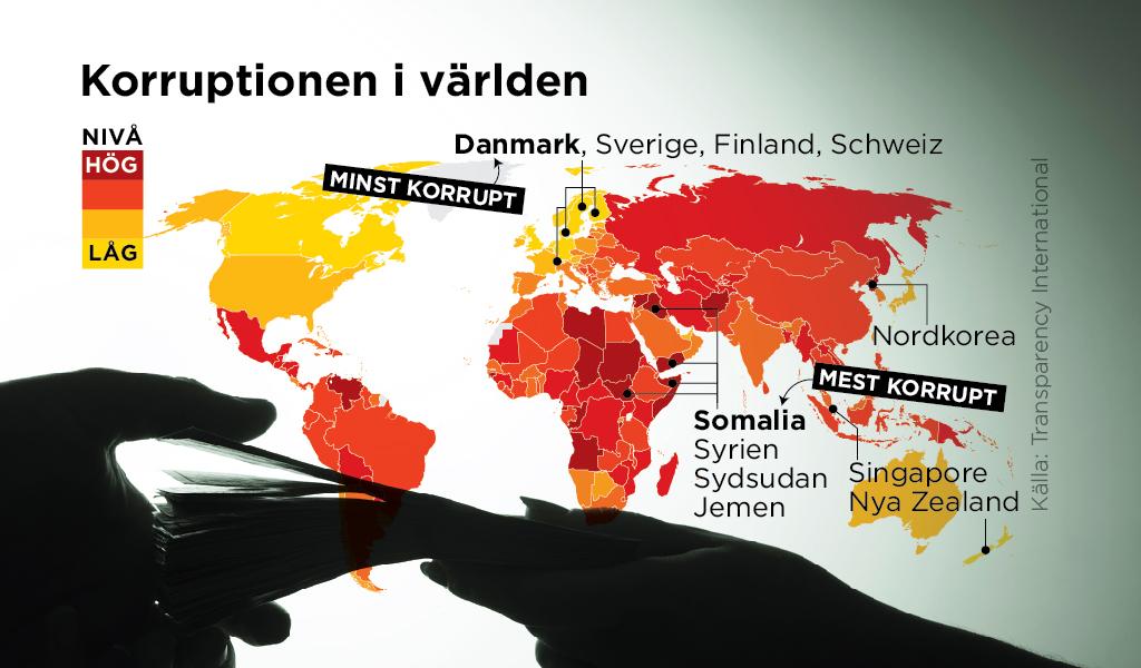 Sverige hamnar på tredje plats i 2018 års mätning enligt Transparency International.