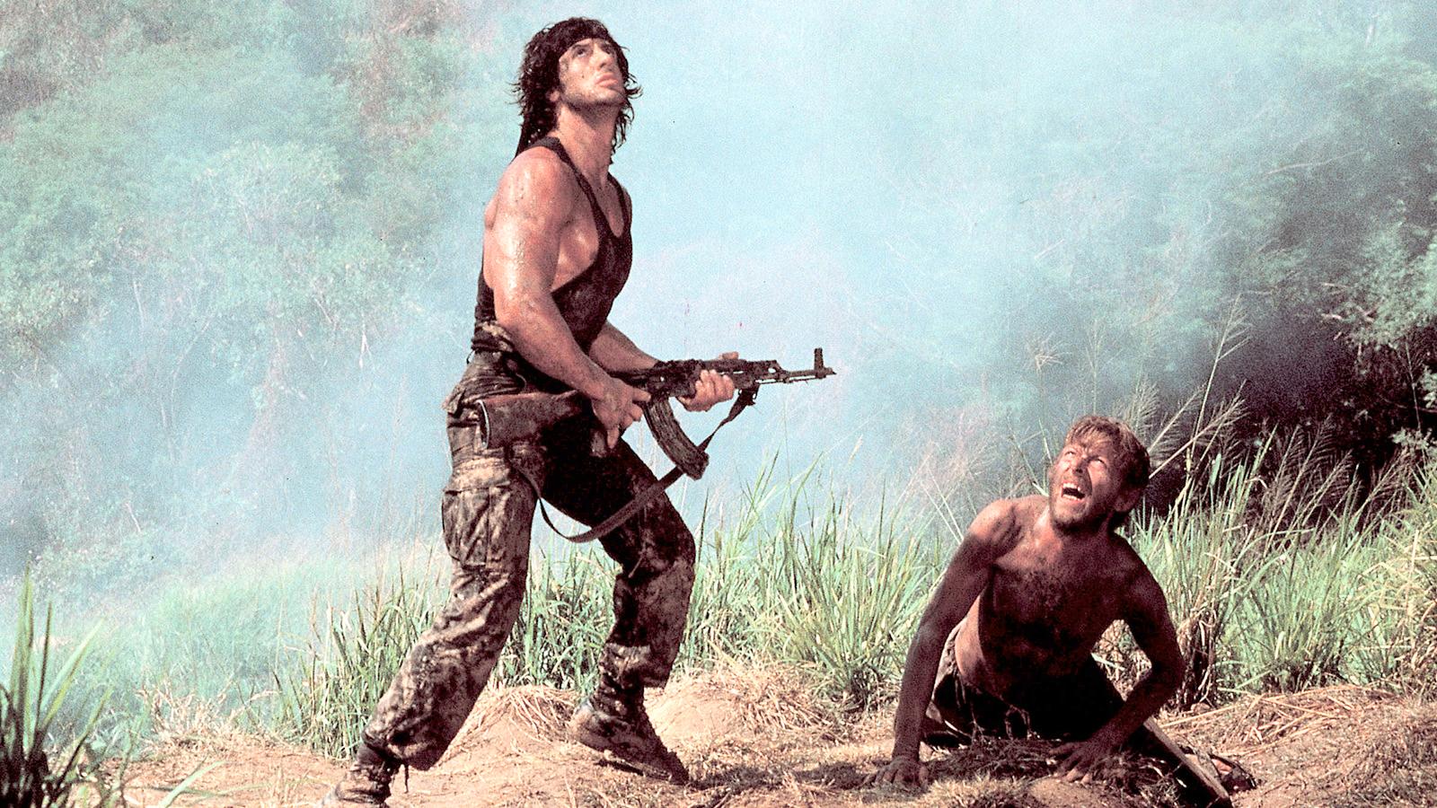 Sylvester Stallone i ”Rambo – First blood 2” från 1985.