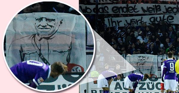 Hitler-banderoll under en match.