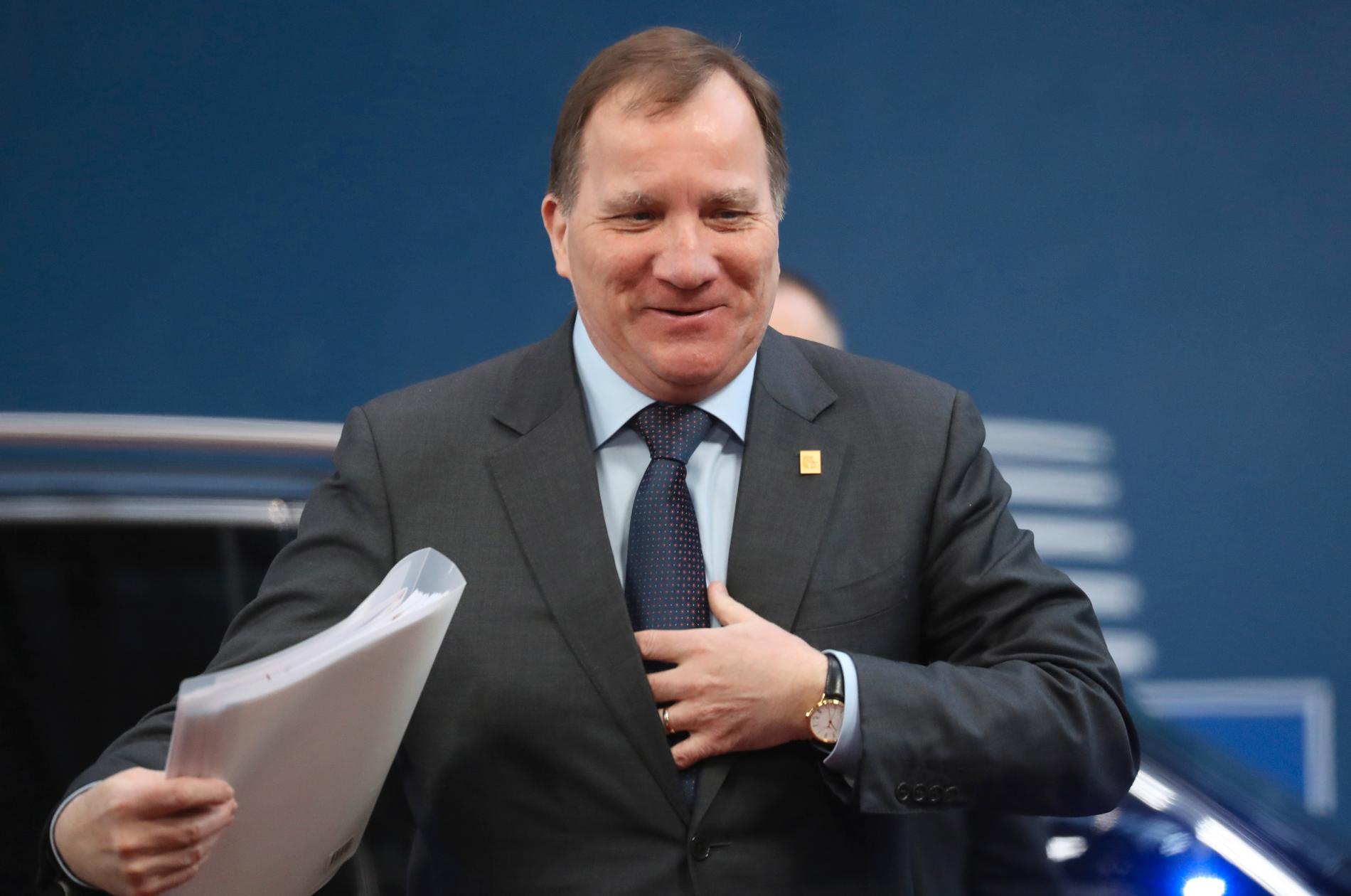 Stefan Löfven anlände under fredagen till dag två av förhandlingarna om budgetramarna för EUs långtidsbudget.  