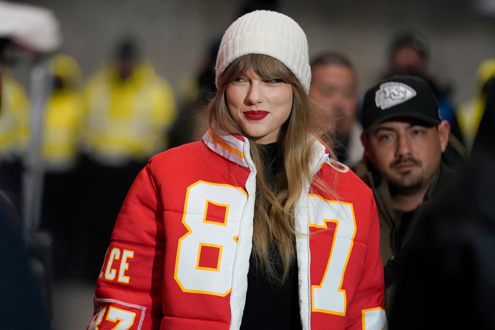 Taylor Swift på en NFL-match tidigare i veckan. Arkivbild.