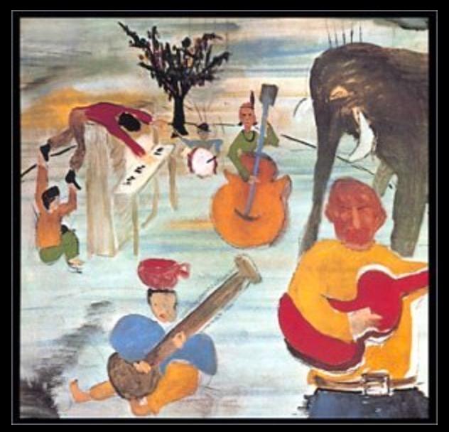 ”Music from Big Pink”, The Bands klassiska debutalbum från 1968. Omslag av Bob Dylan. Totalt gjorde de sju album i originaluppsättning.