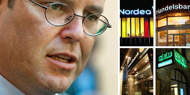 Finansminister Anders Borg går återigen till attack mot de svenska bankerna.