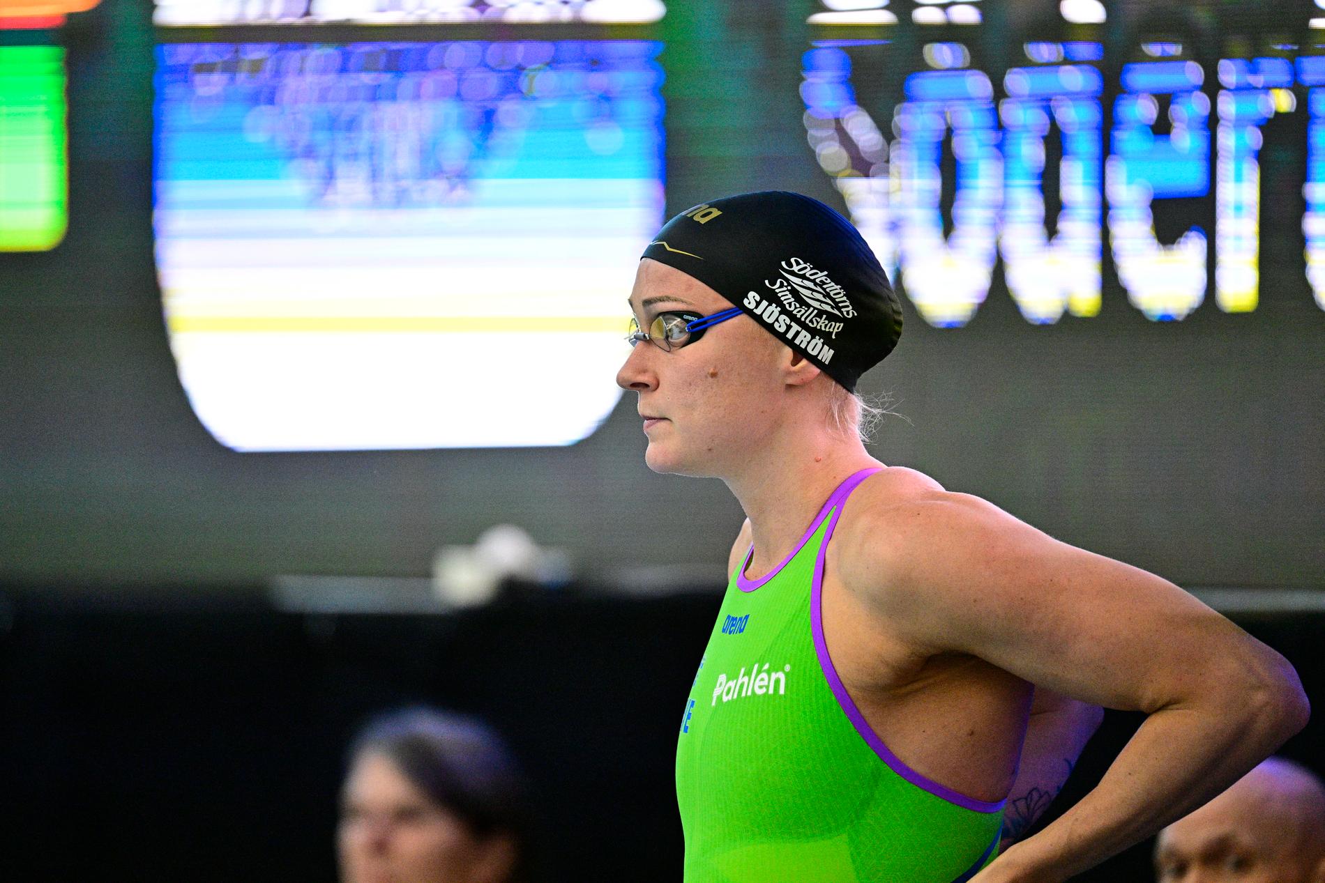 Sarah Sjöström vann 50 meter fritt enkelt i Swim Open, men var inte hundraprocentigt nöjd med tiden.
