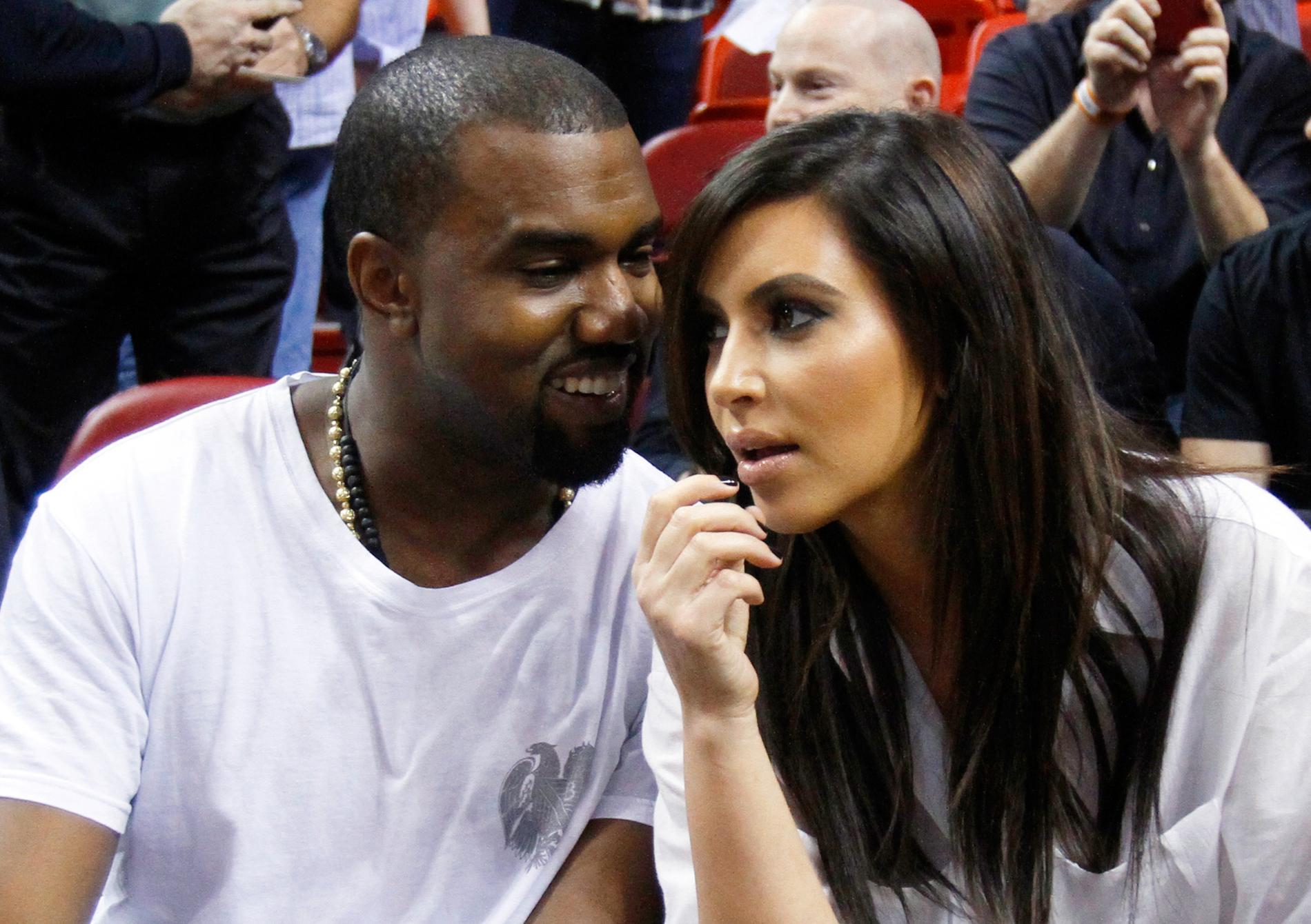 Kim med maken Kanye West.
