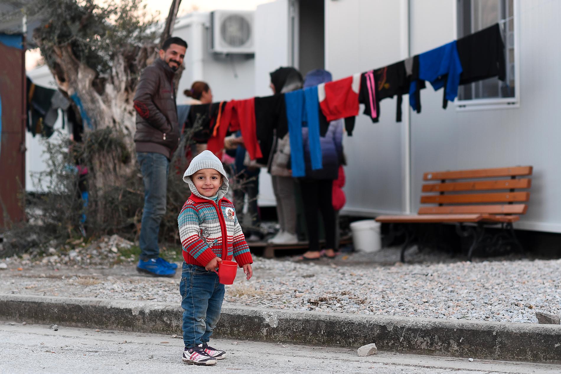 Flyktingar på grekiska ön Lesbos.
