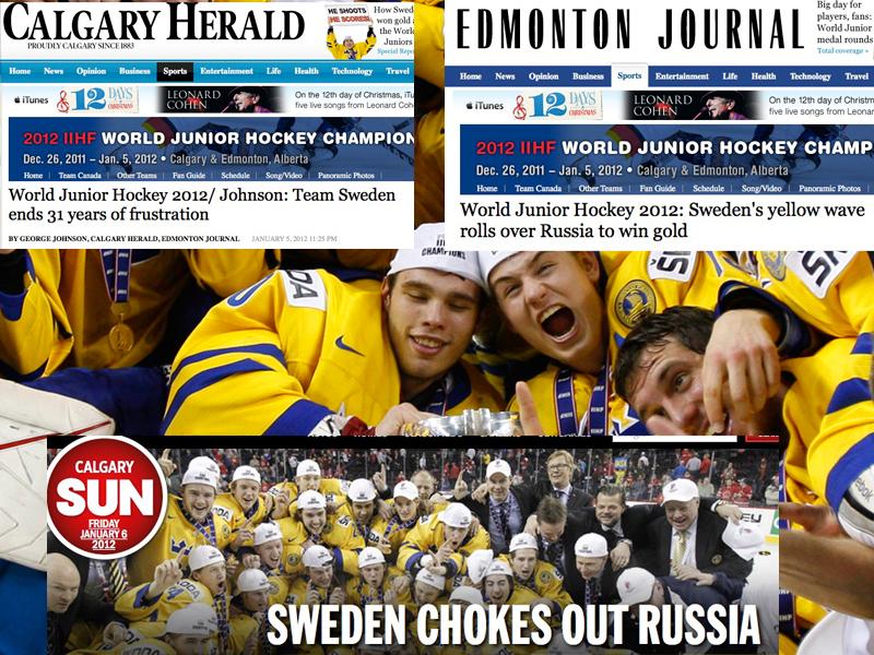 Hyllade Kanadensiska tidningar hyllar det svenska guldet.