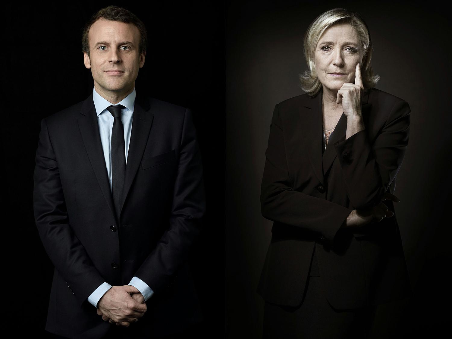 Macron och Le Pen.