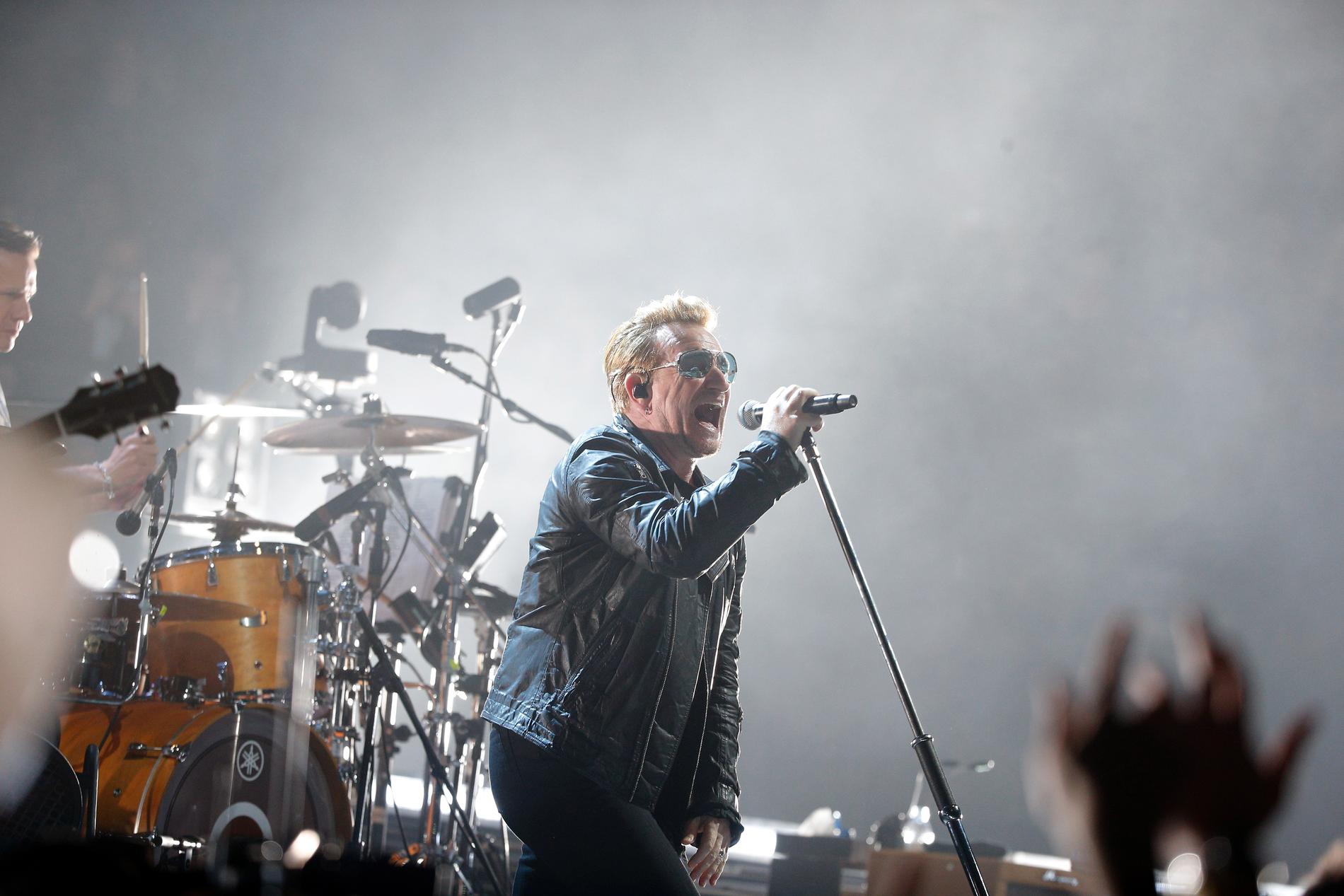 U2 under en konsert, bilden är tagen vid ett tidigare tillfälle.