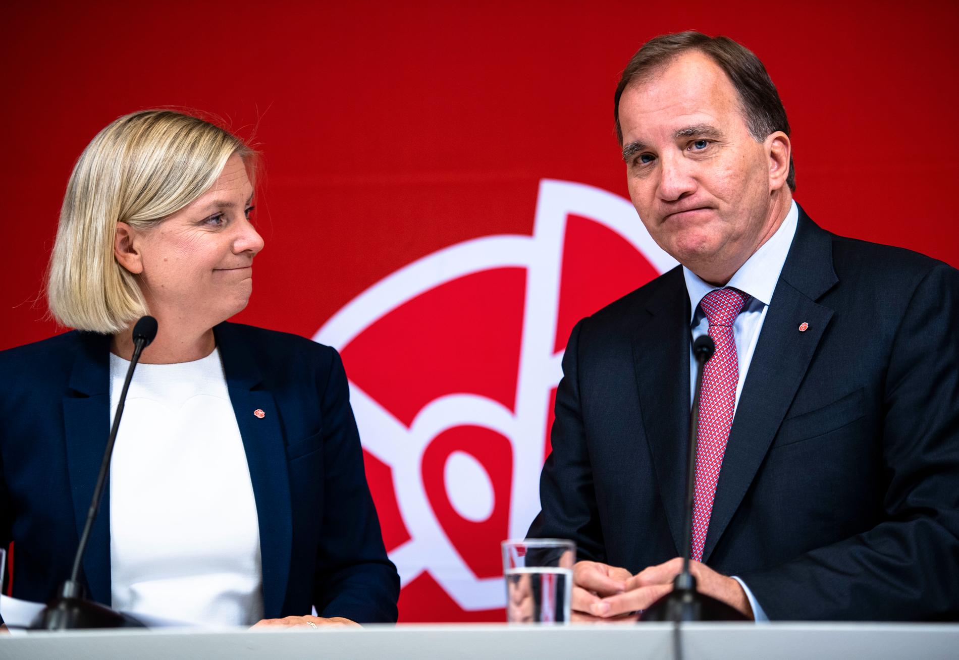 Finansminister Magdalena Andersson (S) och statsminister Stefan Löfven (S).
