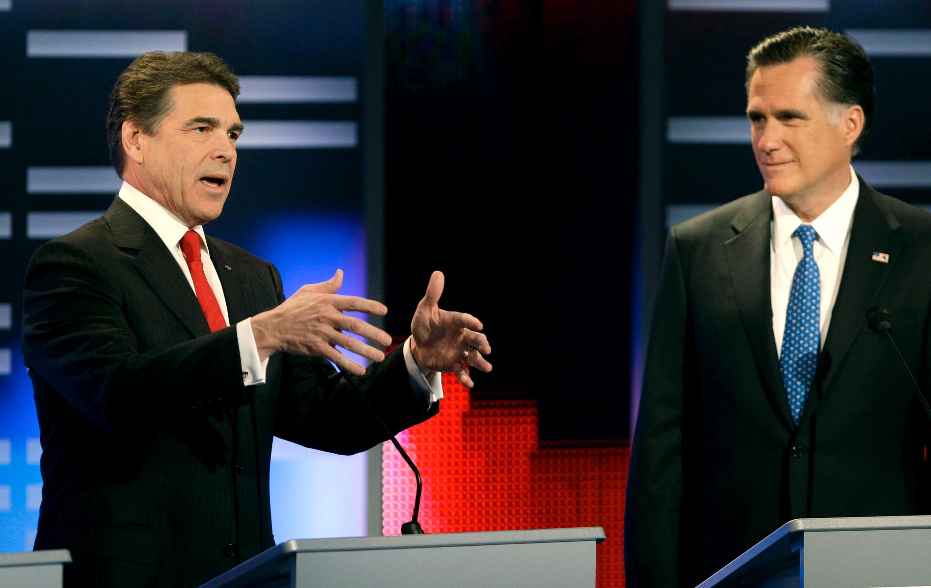 Rick Perry och Mitt Romney.