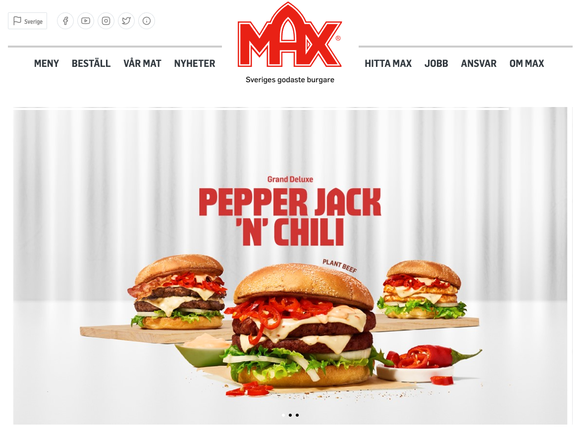 Det nya skyddade varumärket i sin helhet på Max hemsida.