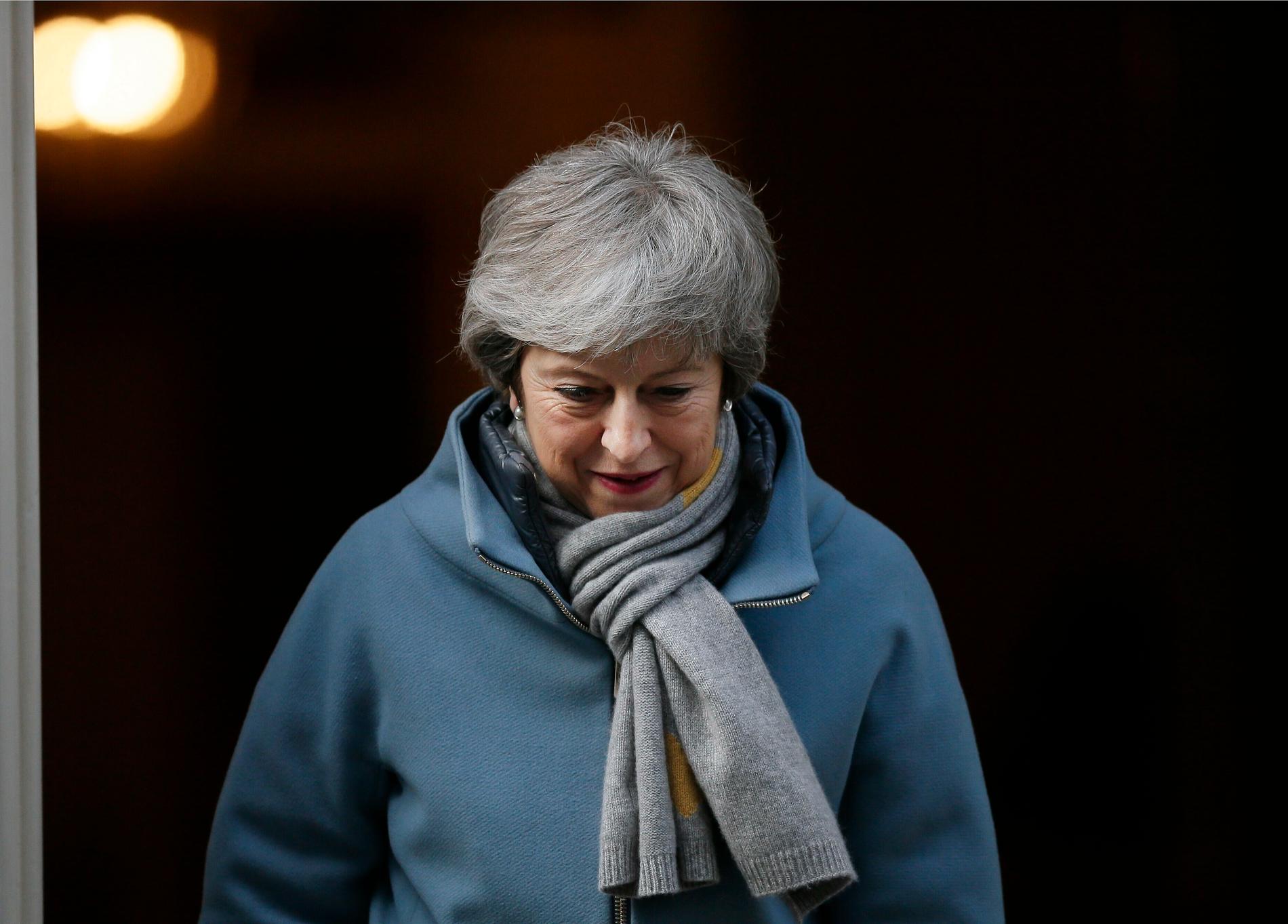 Den brittiska premiärministern Theresa May varnar för att brexit kan dröja länge, om parlamentet inte röstar för hennes avtal. Arkivbild.