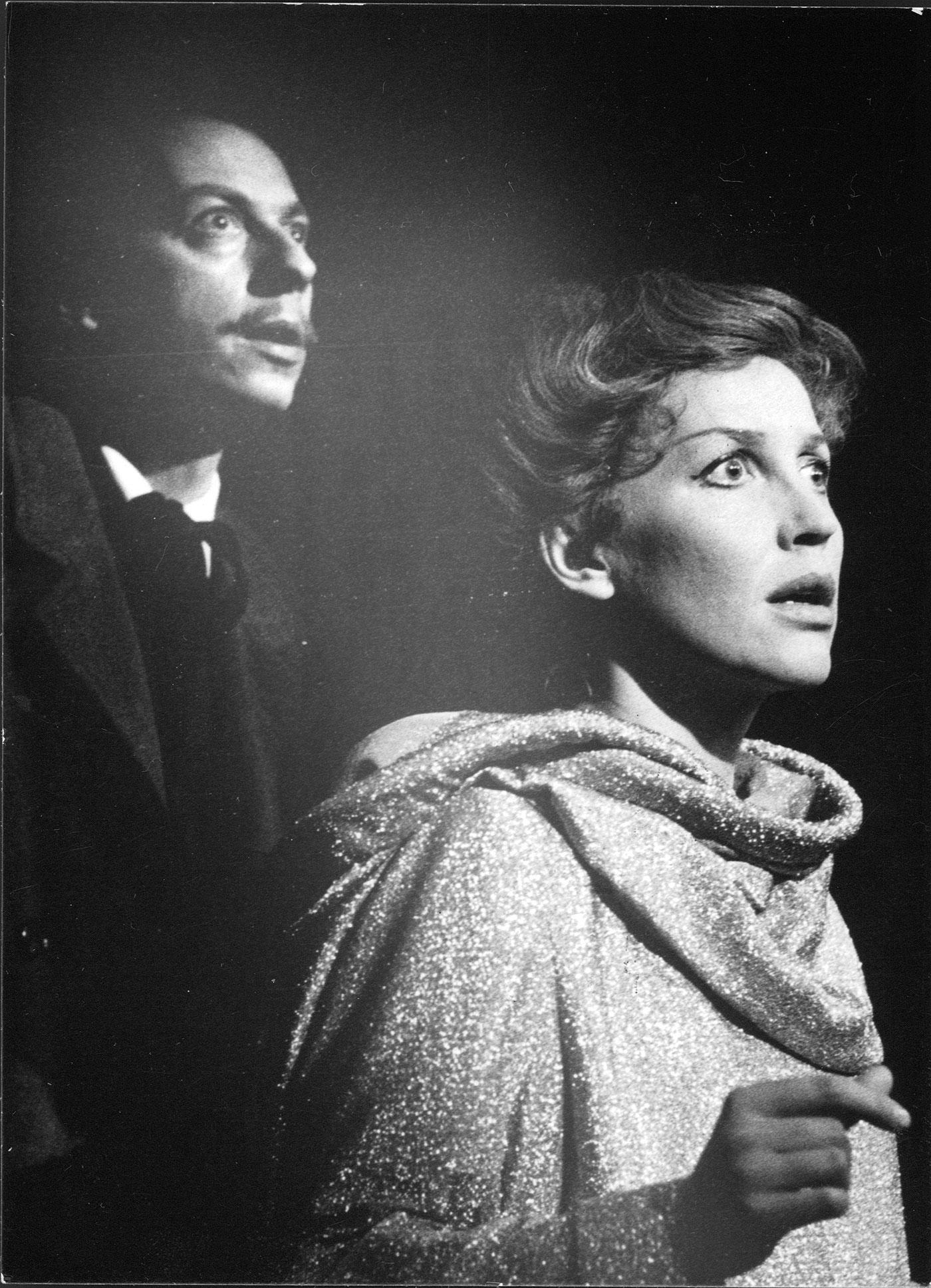 Inger Hayman och Måns Westfeldt i ”Ett drömspel” 1966 på Göteborgs stadsteater.