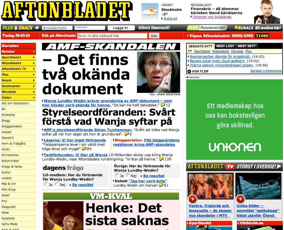 Aftonbladet 2009.