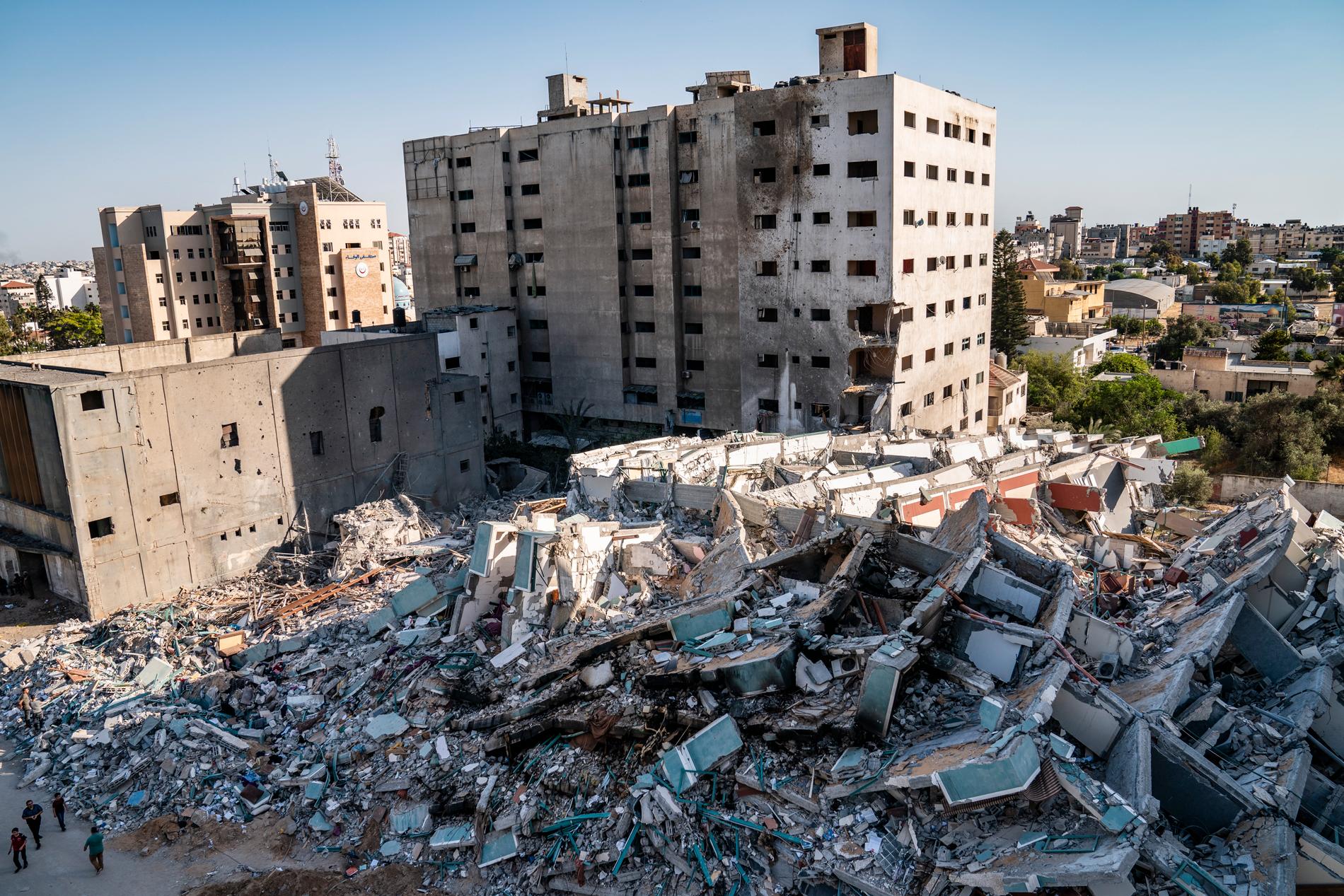 Förödelse i Gaza efter elva dagars strider. Arkivbild.