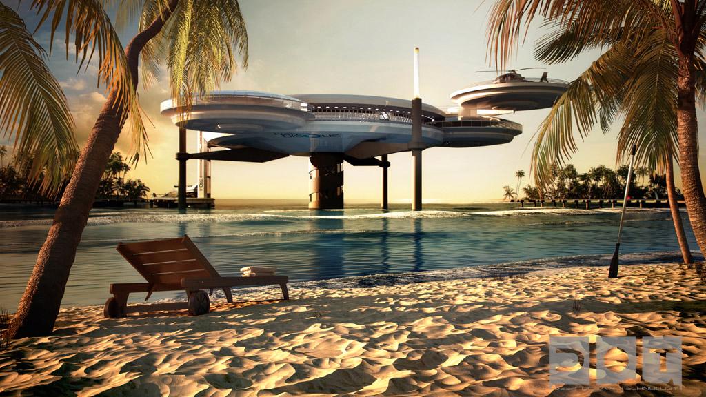 Framtidens hotell u Dubai är tänkt att både ligga ovan och under havsytan.