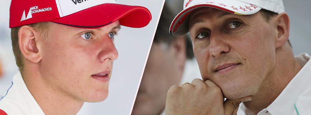 Sonen Mick och pappa Michael Schumacher.