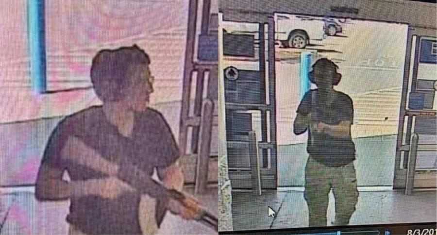  Övervakningsbilder på den misstänkte skytten vid shoppingcenter i El Paso, Texas.