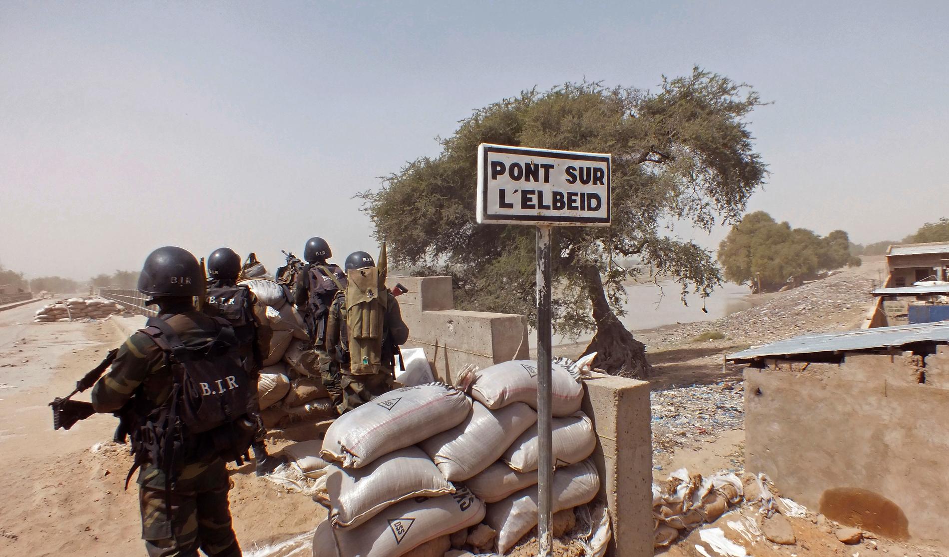 Kamerunska soldater vid vägspärr letar efter anhängare till terrorgruppen Boko Haram. Arkivbild.