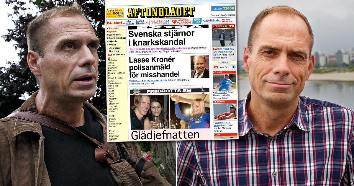 Sven Nylander hade kokain på sig när de greps i Göteborg 2006. Skärmdump från Aftonbladet.se när nyheten briserade.