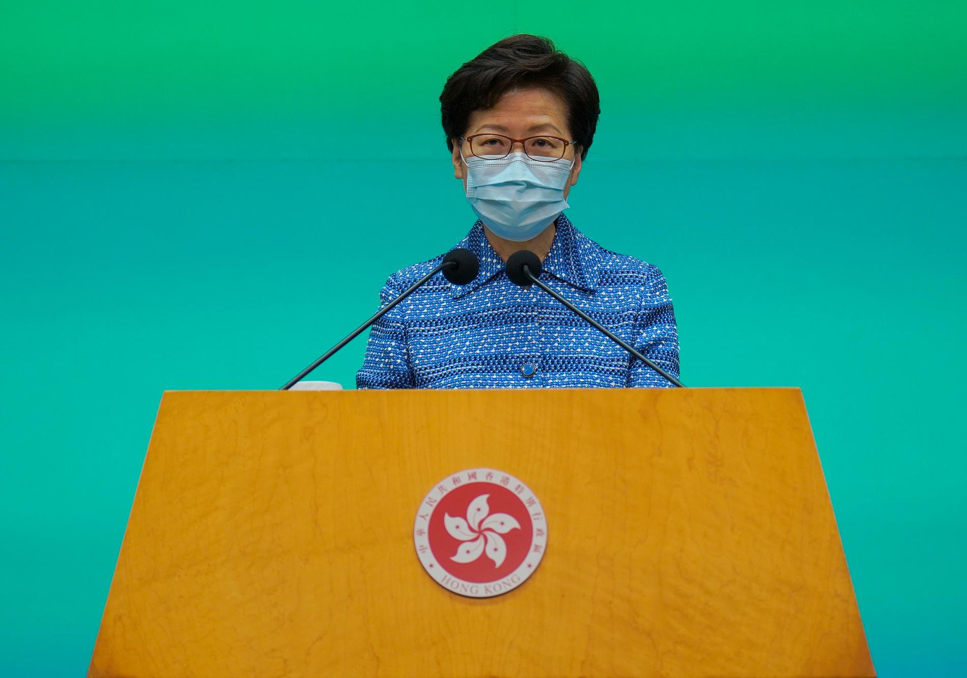 Hongkongs chefsminister Carrie Lam. Arkivbild.