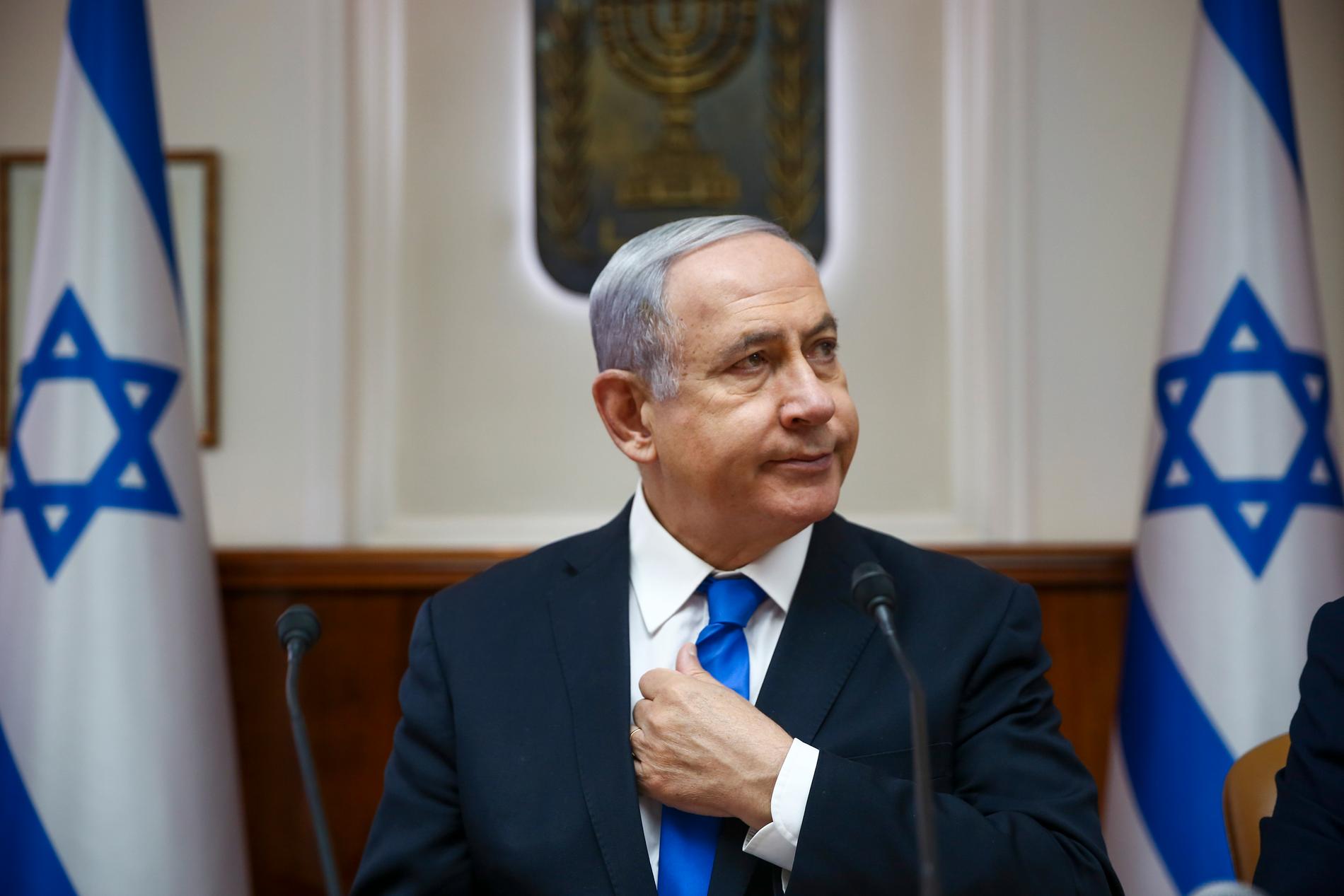 Framtiden är osäker för Israels premiärminister Benjamin Netanyahu, när landet går till nyval samtidigt som Netanyahu själv har ett hot om korruptionsåtal hängande över sig. Bild från juni 2019.