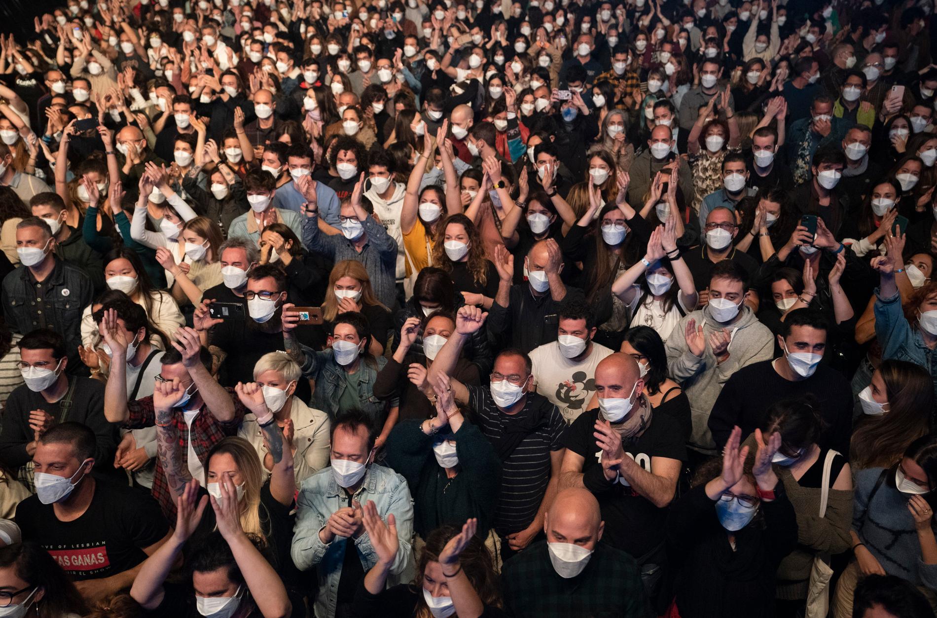 De 5 000 i publikhavet vid experimentkonserten i Barcelona har klarat sig från smitta, visar provtagningar som gjorts två veckor senare. Arkivbild.