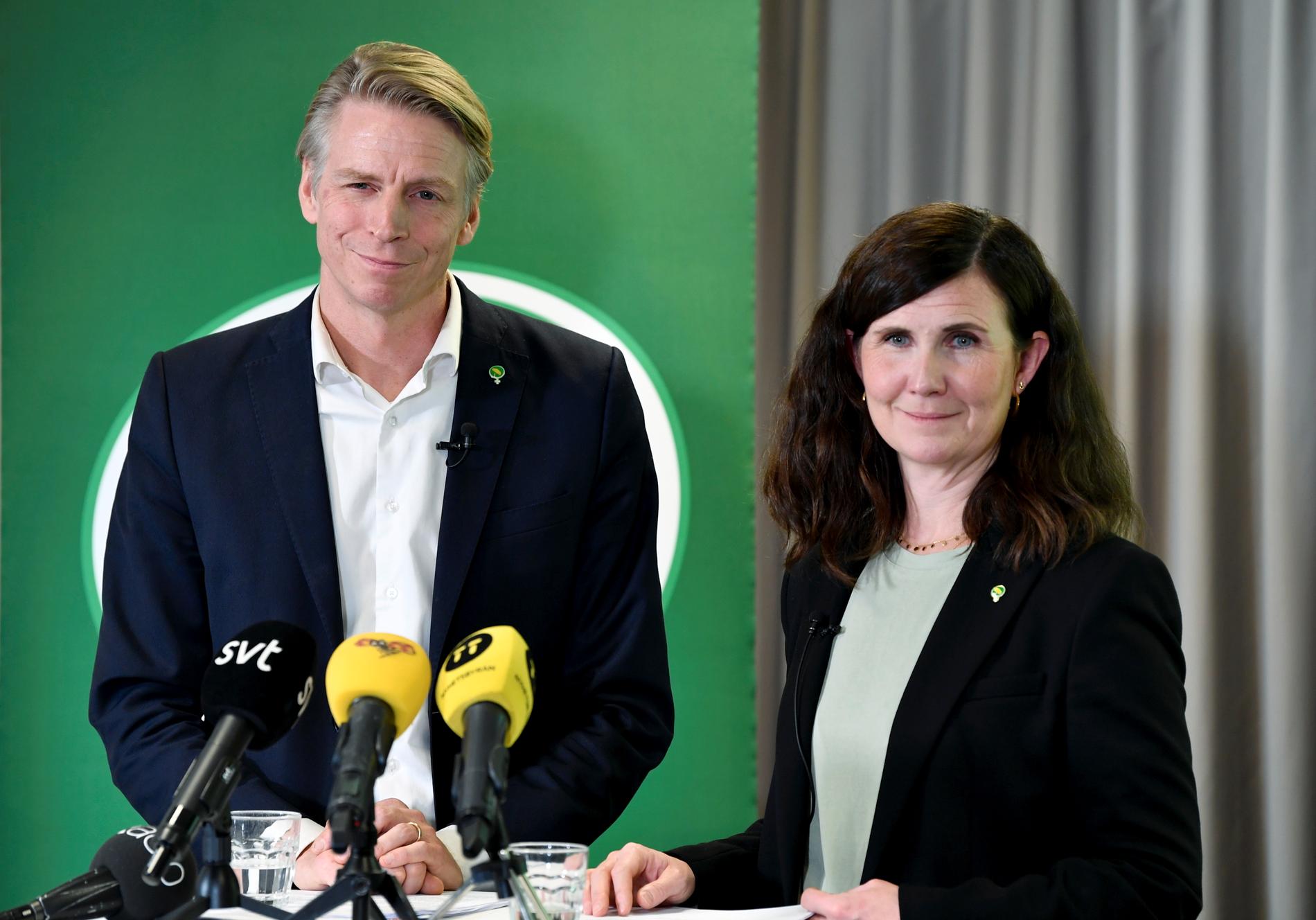 Per Bolund och Märta Stenevi, MP:s språkrör.