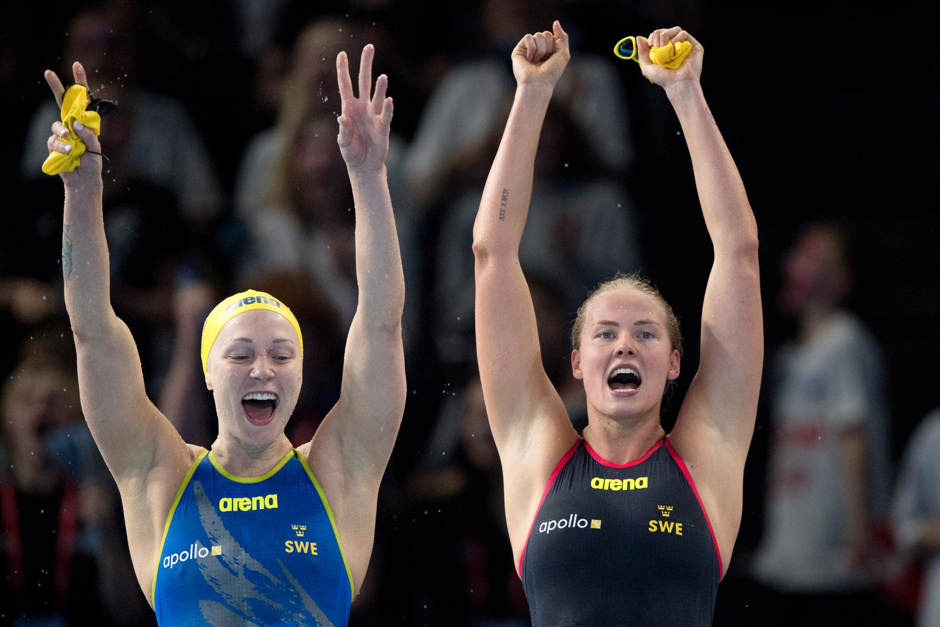 Sarah Sjöström och Michelle Coleman, bilden, är med i höstens International swimming league tillsammans med Louise Hansson. Arkivbild.