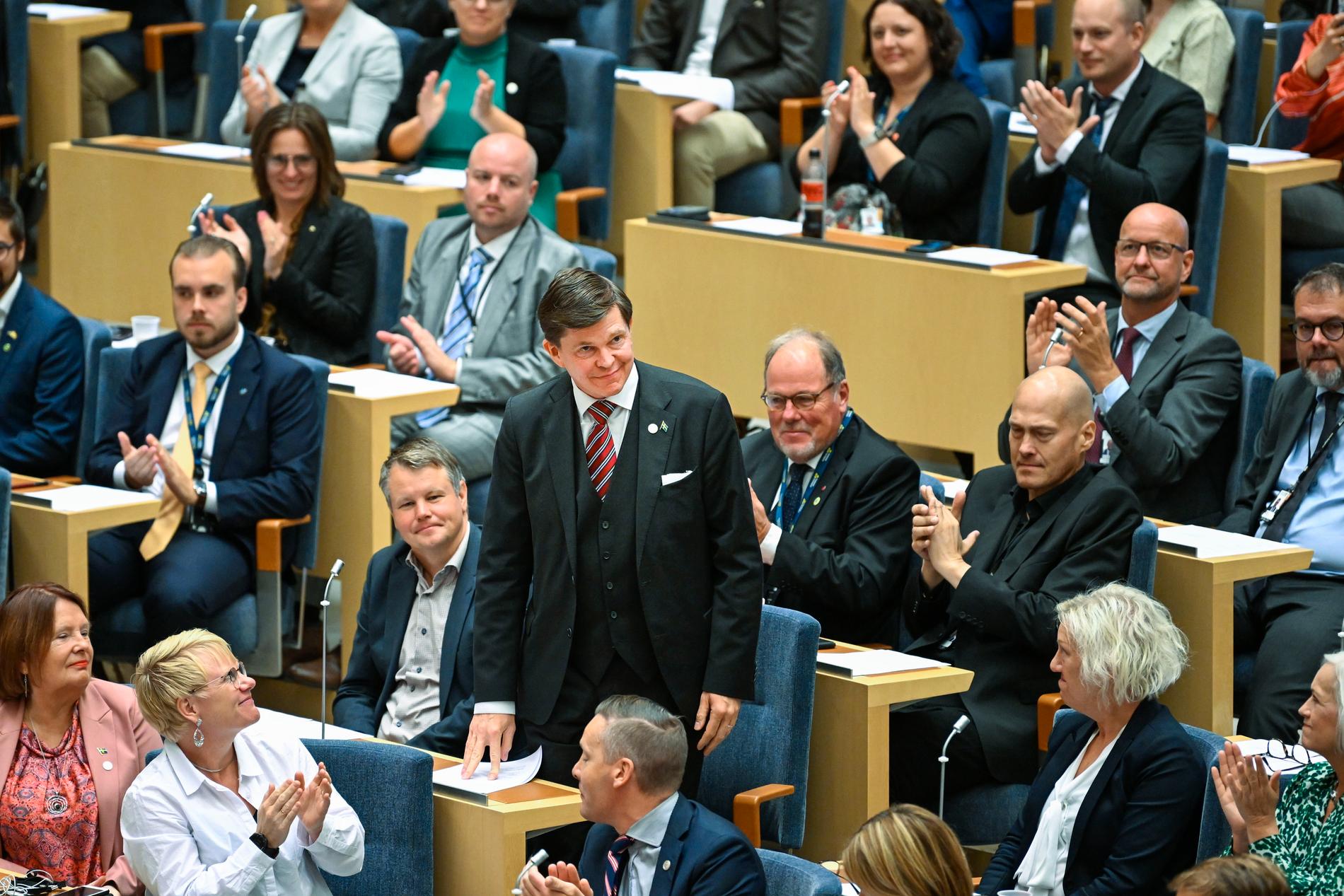 Riksdagen återvalde Andreas Norlén (M) till riksdagens talman under måndagen.