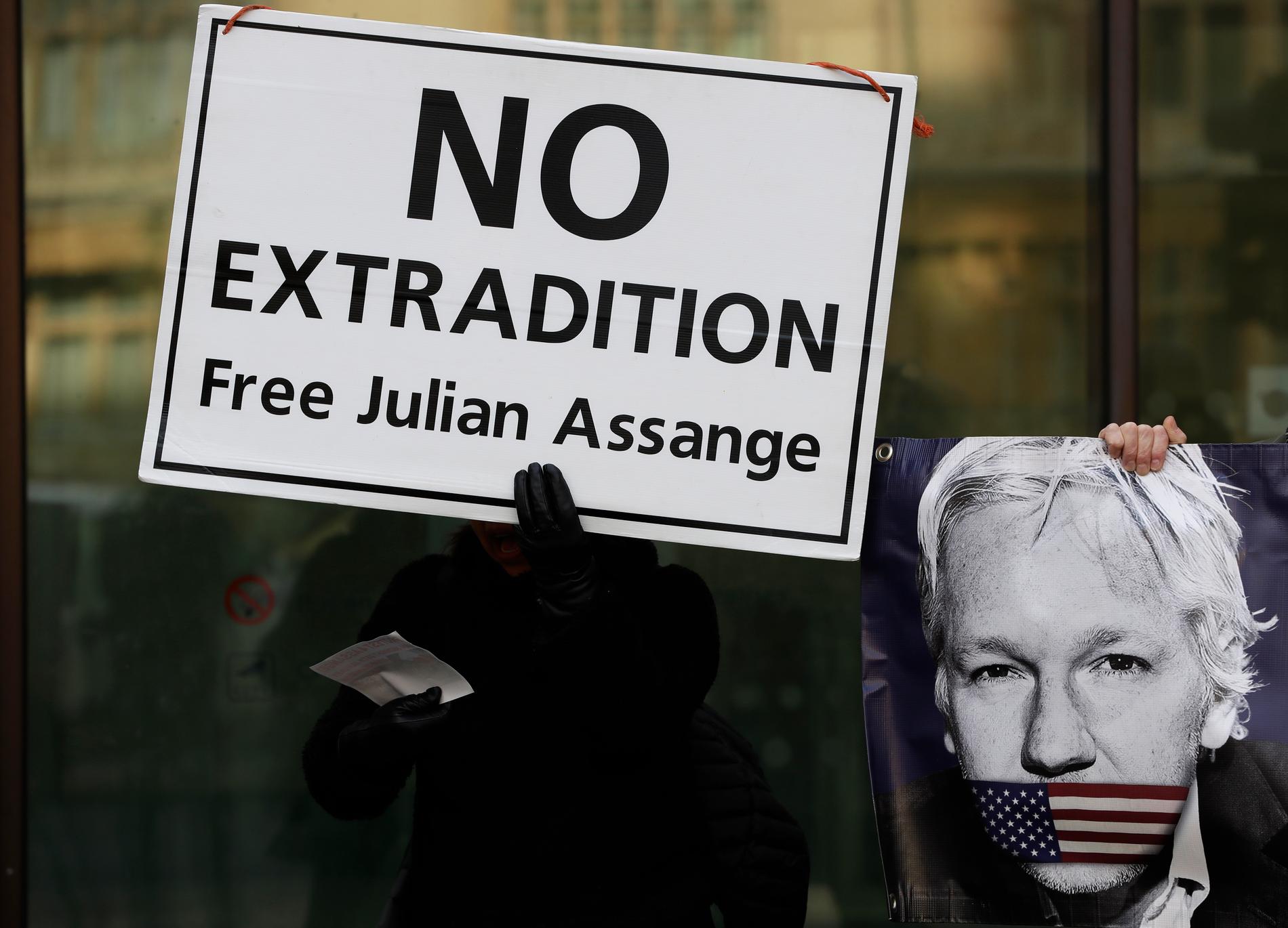 Julian Assange riskerar tiotals år i fängelse om han utlämnas till USA. Arkivbild.