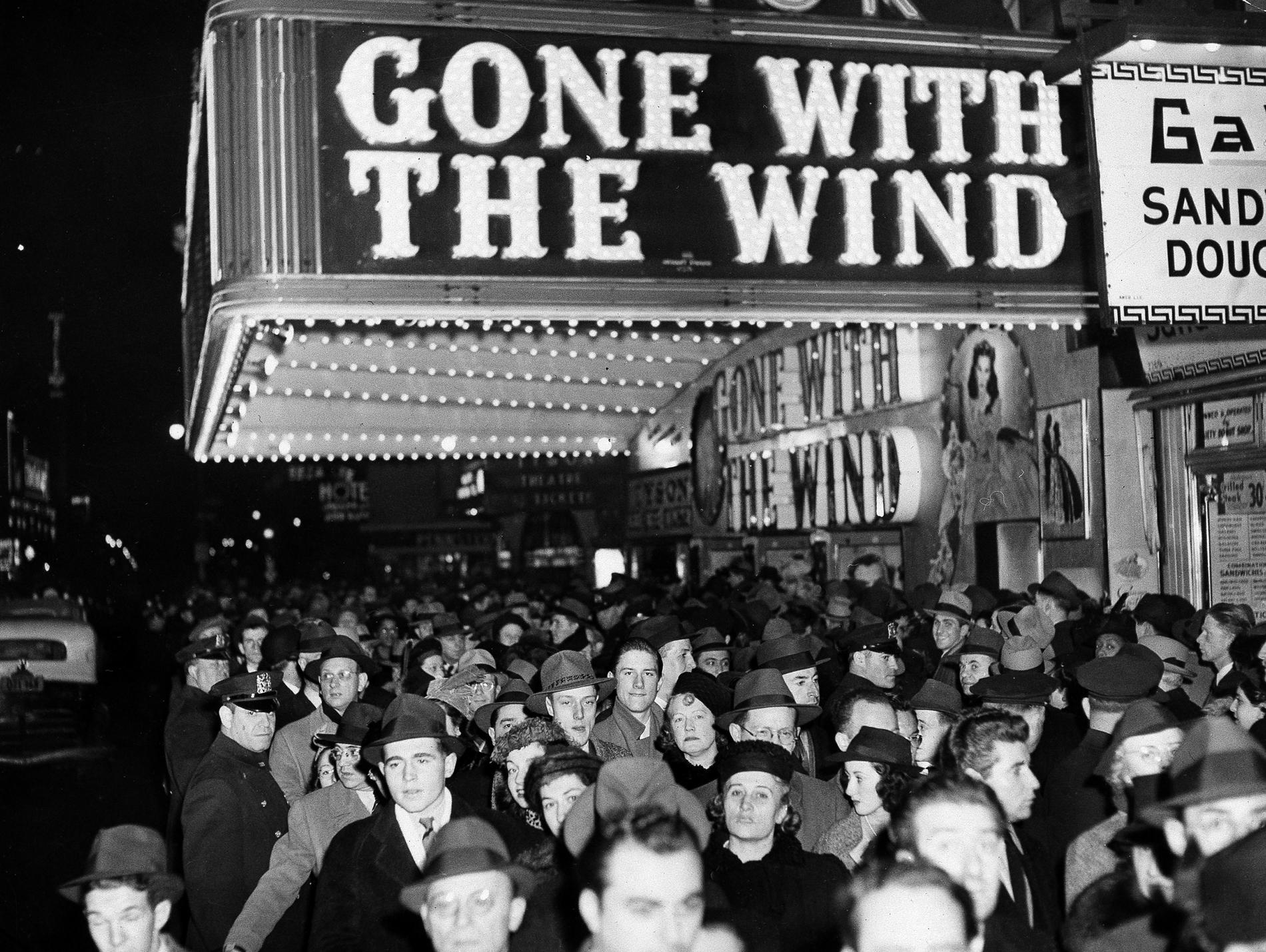 "Borta med vinden" hade biopremiär för över 80 år sedan. Arkivbild.