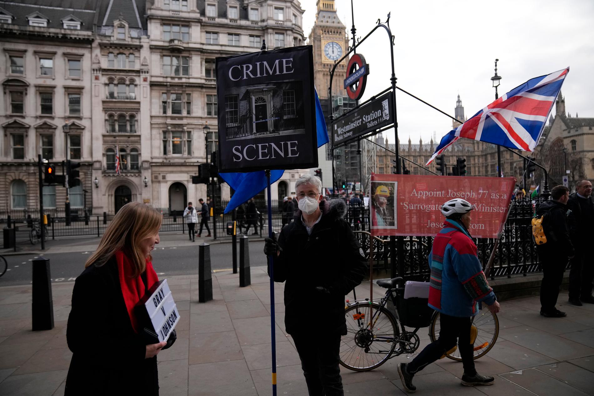 Anti-Boris Johnson-demonstranter i London.
