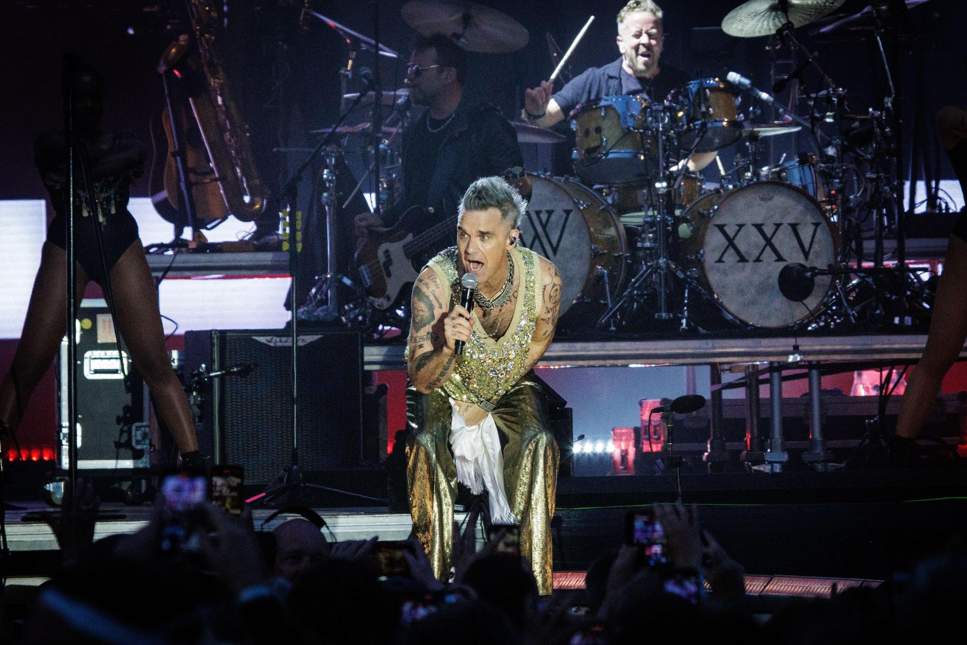 Robbie Williams under en konsert i Danmark tiidgare i år.