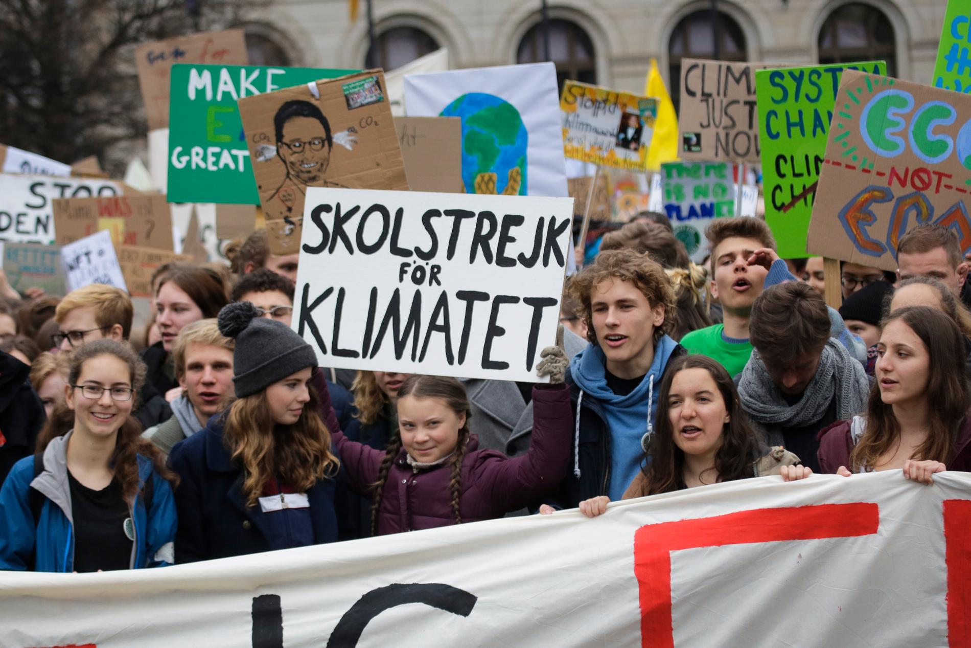 Den svenska miljöaktivisten Greta Thunberg vid klimatdemonstrationen i Berlin.