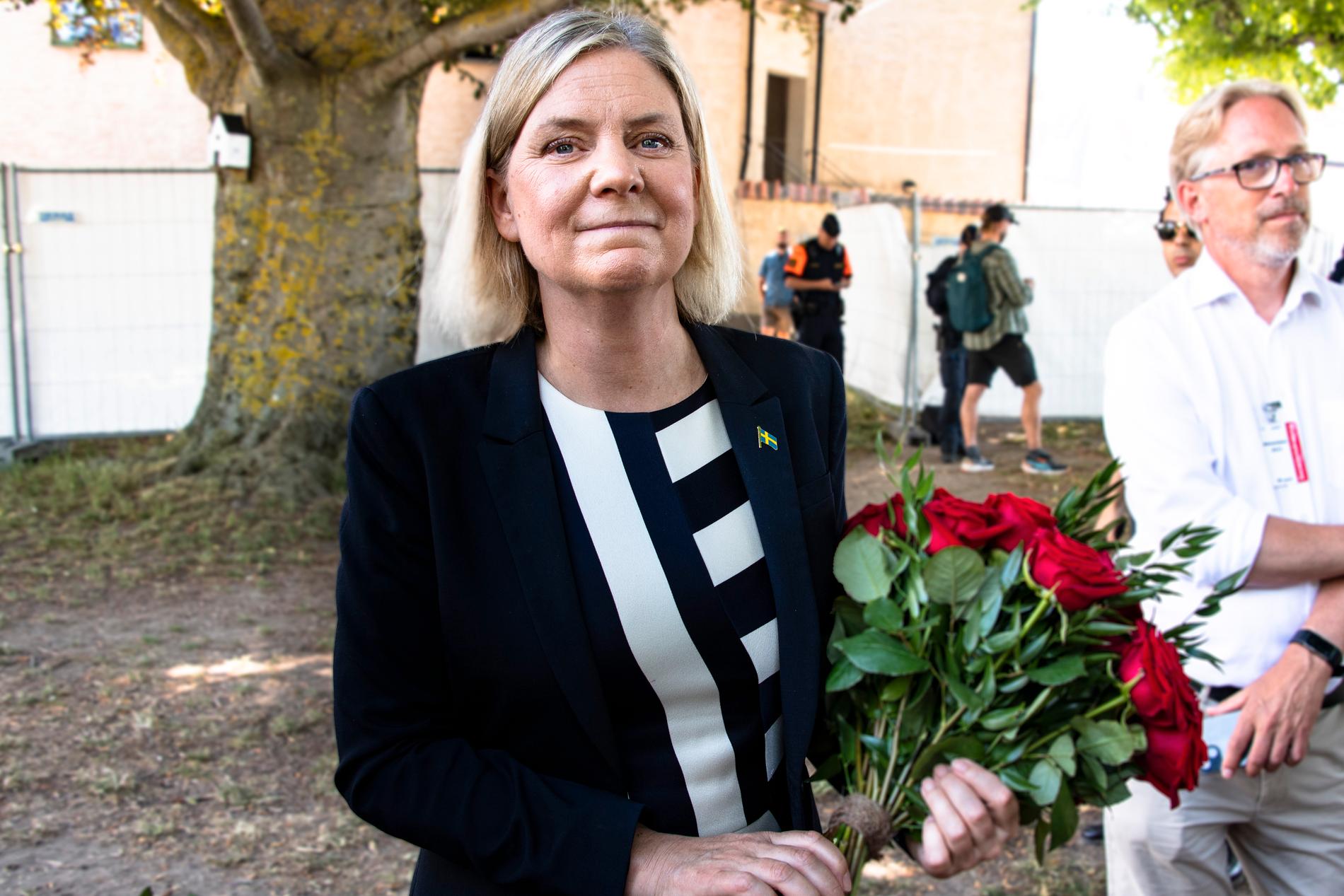 Magdalena Andersson höll tal i Visby under torsdagen.