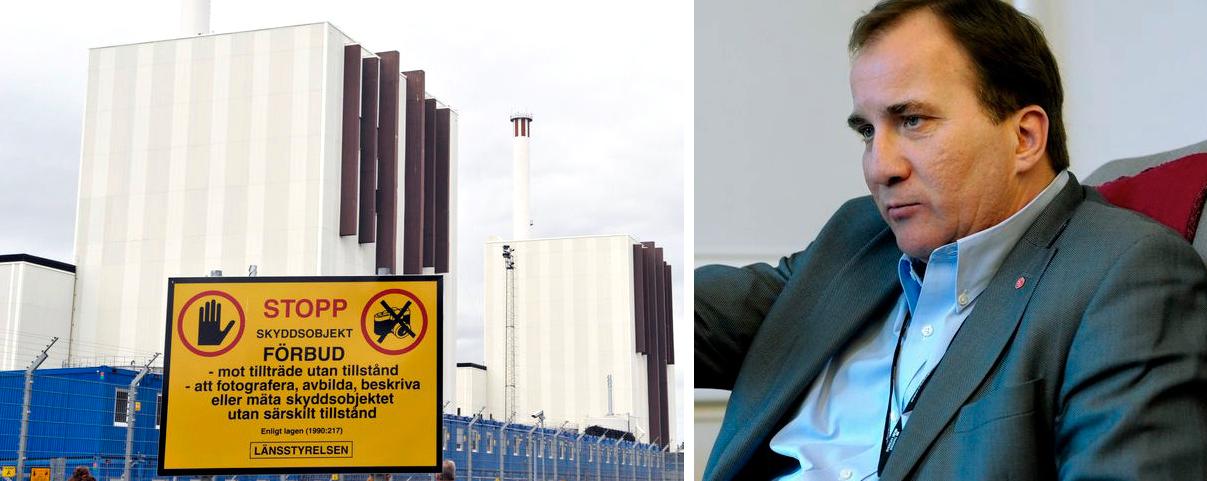 Stefan Löfven vill förhandla om kärnkraften. Till vänster: Forsmarks kärnkraftverk.