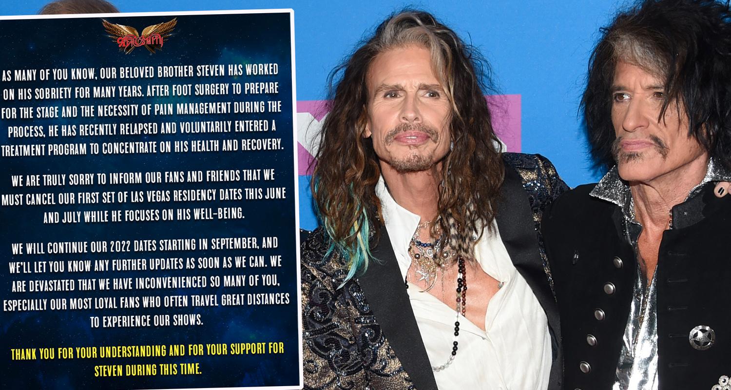 Aerosmith ställer in spelningar – Steven Tyler har fått återfall