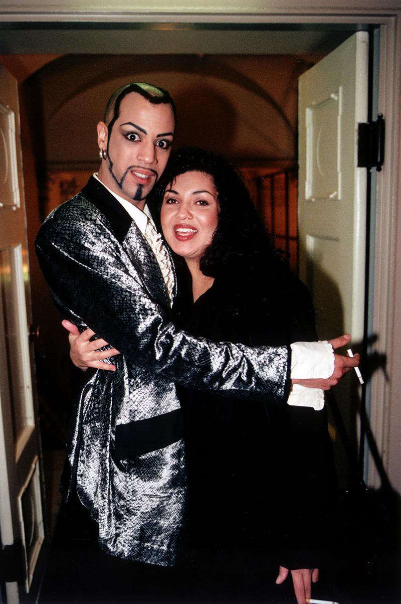 XLNT Marc med Zemya Hamilton på kändismingel på Grand hotel 1997.