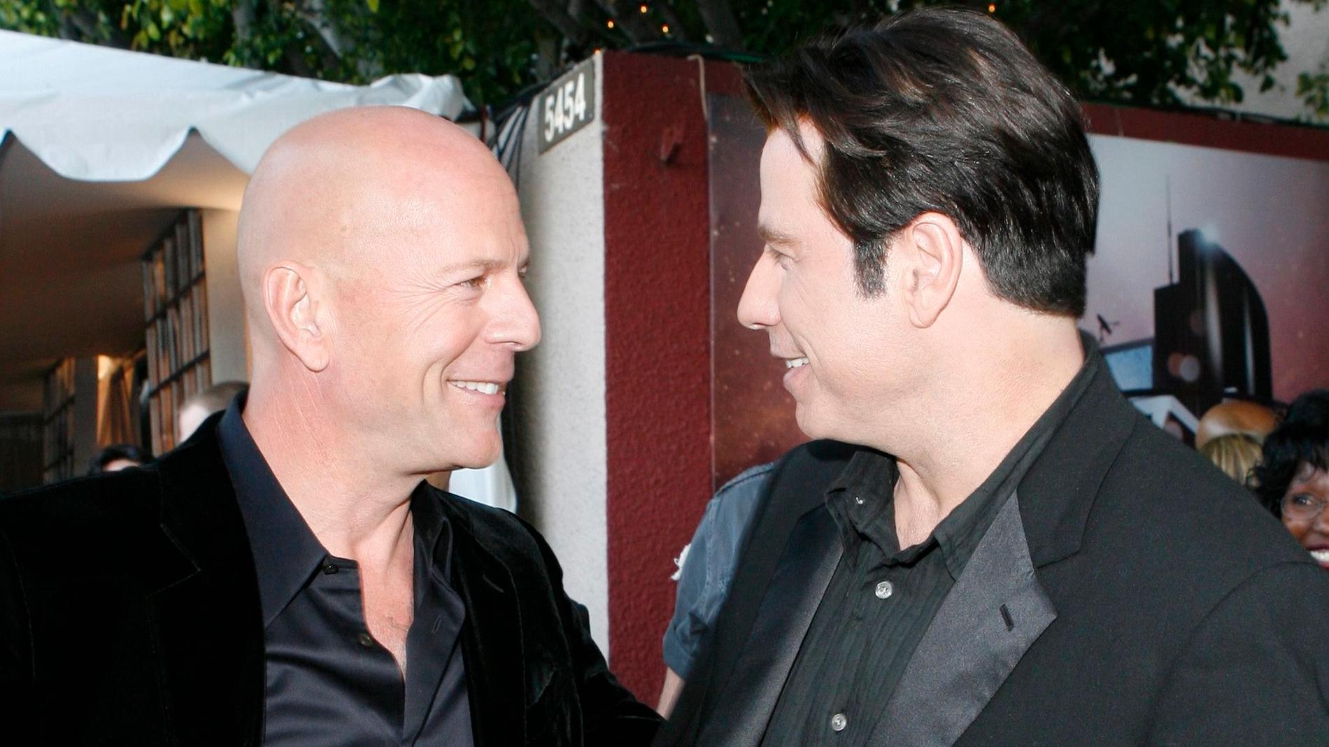 Bruce Willis och John Travolta gör en ny film ihop. Arkivbild.