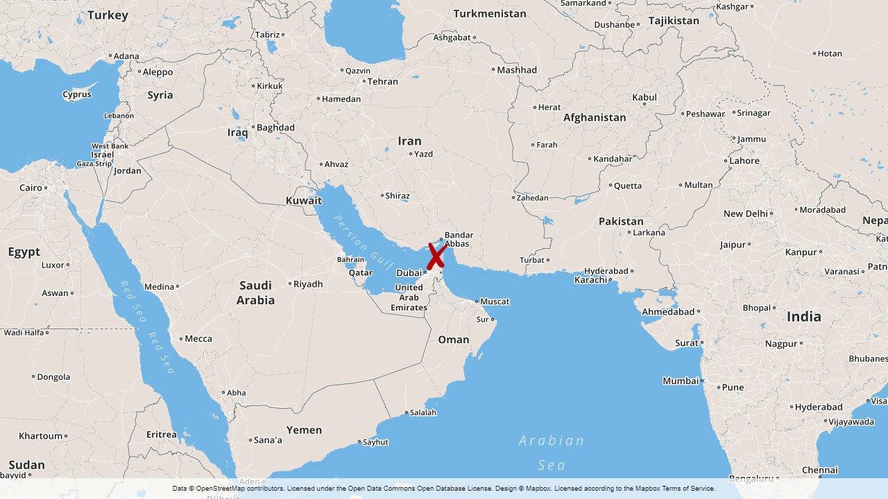 Hormuzsundet ligger mellan Musandamhalvön på Arabiska halvöns nordkust och Iran.