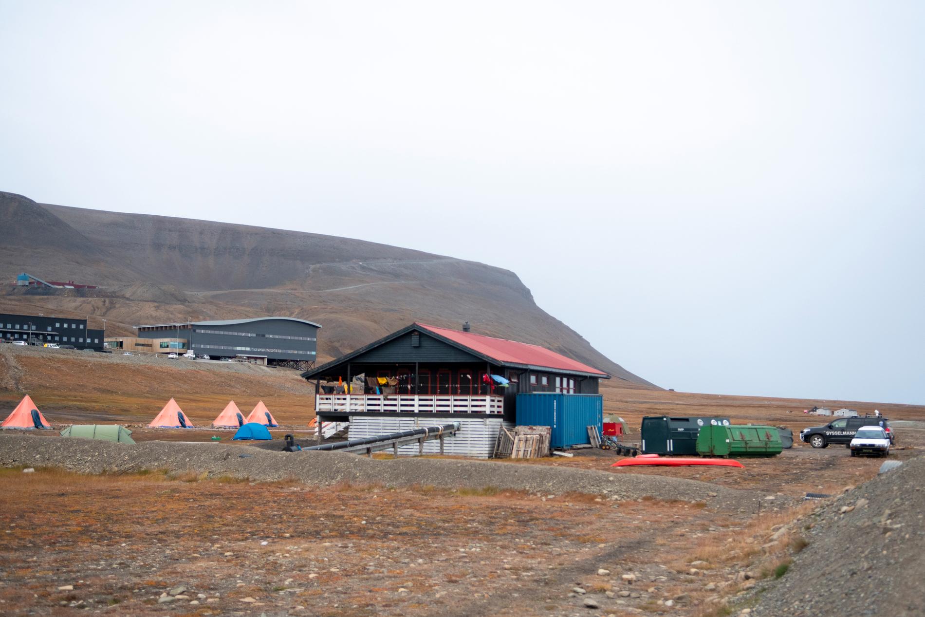 En man har dödats av en isbjörn på en campingplats på Svalbard.